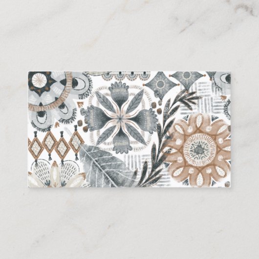 Earthy Boho Abstracte sieraden ontwerper Visitekaartje (Achterkant)