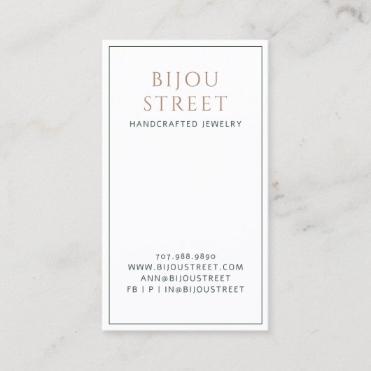 Earthy Boho Abstracte sieraden ontwerper Visitekaartje (Voorkant)