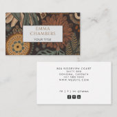 Earthy Boho Brown Carré noir Carte de visite (Devant / Derrière)