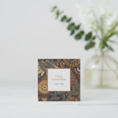 Earthy Boho Brown Zwart Vierkant Visitekaartje (Staand voorkant)