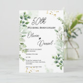 Earthy Boho Greenery Wedding Anniversary Kaart (Staand voorkant)