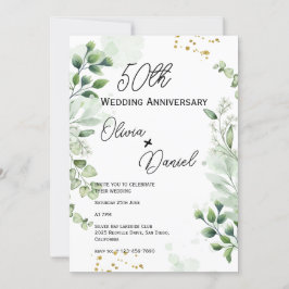 Earthy Boho Greenery Wedding Anniversary  Kaart