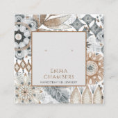 Earthy Boho Oorbel Display Kaart Vierkante Visitekaartje (Voorkant)