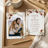 Earthy Boho Pampas Grass Floral Arch Foto Save The Date