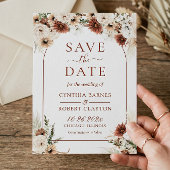 Earthy Boho Pampas Grass Floral Arch Foto Save The Date