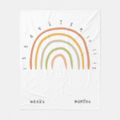 Earthy Boho Rainbow Milestone Big Baby Blanket Fleece Deken (Voorkant)