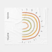 Earthy Boho Rainbow Milestone Big Baby Blanket Fleece Deken (Voorkant (Horizontaal))