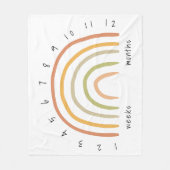 Earthy Boho Rainbow Milestone Fleece Baby Blanket (Voorkant)