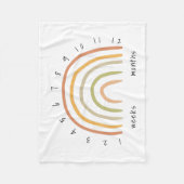 Earthy Boho Rainbow Milestone Fleece Baby Blanket (Voorkant)