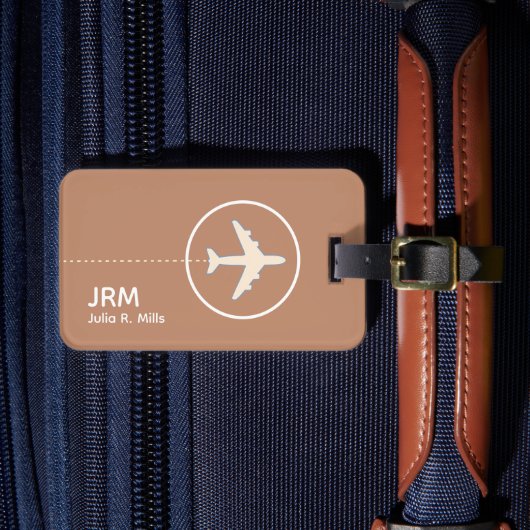 Earthy Boho Warm Terracotta Brown Bagagelabel (Voorkant Insitu 4)