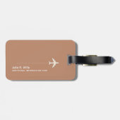 Earthy Boho Warm Terracotta Brown Bagagelabel (Achterkant horizontaal)