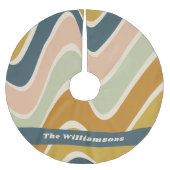 Earthy Boho Wavy Lines Retro Pastels Personalized Kerstboom Rok (Voorkant)