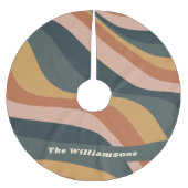 Earthy Boho Wavy Lines Terracotta Personalized Kerstboom Rok (Voorkant)