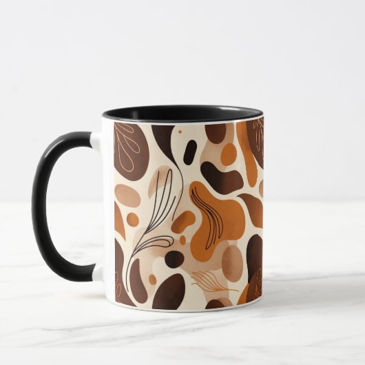Earthy Botanical Mix Mug – Modern Abstract Design (Gauche)