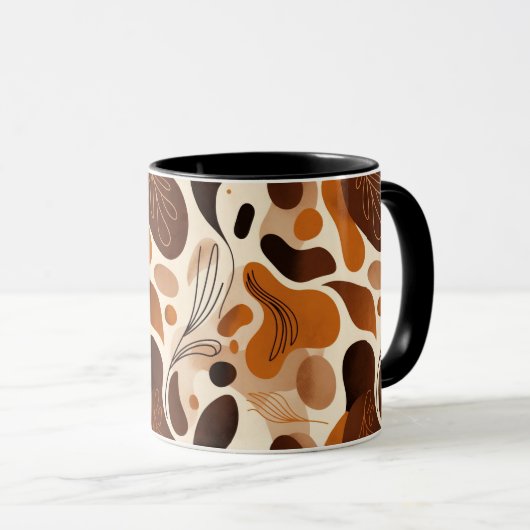 Earthy Botanical Mix Mug – Modern Abstract Design (Devant droit)