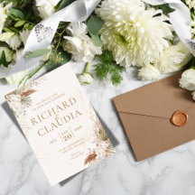 Earthy Botanical Wedding Invitation | Customizable