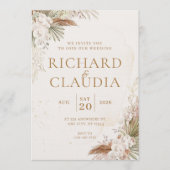 Earthy Botanical Wedding Invitation | Customizable Kaart (Voorkant)