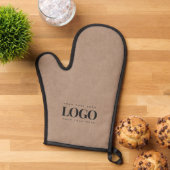 Earthy Brown Kraft & Custom Business Rectangle Log Ovenwant (Top down)