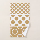 Earthy Brown & White Polka Dot Bad Handdoek (Handdoek)