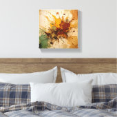 Earthy Burst: abstracte waterverf splash art Canvas Afdruk (Insitu (Slaapkamer))