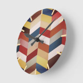 Earthy Colorful Chevron Pattern Ronde Klok (Hoek)