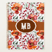 Earthy Colors, Fall Flowers Monogrammed (Devant)