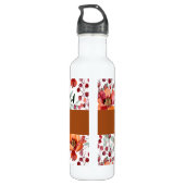 Earthy Colors, Fall Flowers Monogrammed Waterfles (Achterkant)