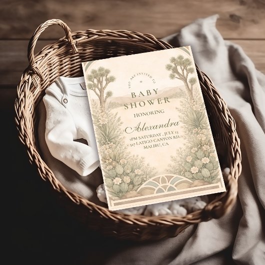 Earthy Desert Meadow Baby Shower Kaart