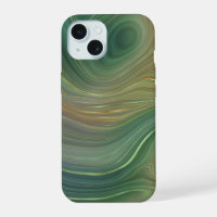 Earthy Emerald Strata | Agate d'encre verte et dor
