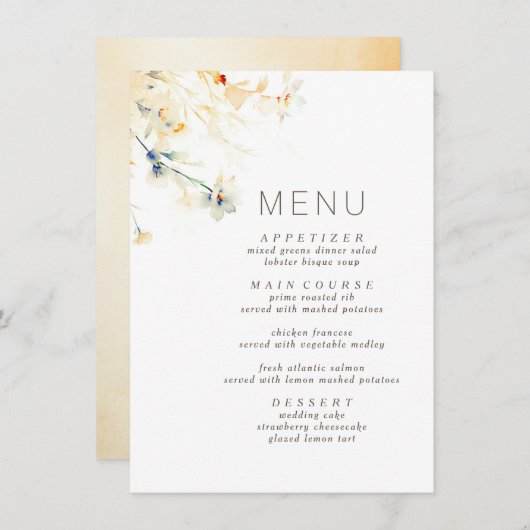 Earthy Fall Shades Élégant menu de mariage (Devant / Derrière)