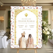 Earthy Floral Anand Karaj Affiche de bienvenue Mar