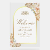 Earthy Floral Arch Muslim Wedding Welcome (Recto)