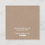 Earthy Floral Boho Kraft Stud Earring Display Vierkante Visitekaartje (Achterkant)