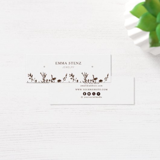 Earthy Floral • Earring Hoops Studs Display Card   (Bureau)