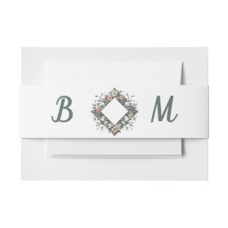 Earthy Floral Vine Band Uitnodigingen Wikkel