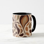 Earthy Fluid Shapes Mug – Minimal Abstract Style Mok (Voorkant rechts)