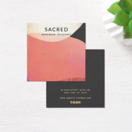 Earthy Gold Terracotta Abstract Earring Display Vierkante Visitekaartjes