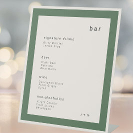 Earthy green minimalist event Bar Pedestal Sign Reclamebord Met Voetstuk