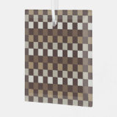 Earthy minerals checkerboard pattern glas ornament (Voorkant links)