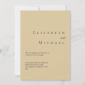 Earthy Minimalist Pale Beige Wedding QR Code Kaart (Voorkant)