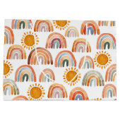 Earthy Modern Boho Rainbow en Sun Groot Cadeauzakje (Achterkant)