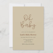 Earthy Moody Girls Baby shower Invitation (Devant)