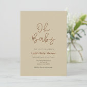 Earthy Moody Girls Baby shower Invitation (Debout devant)