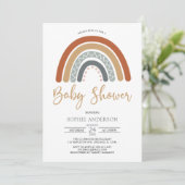Earthy Muted Tones Boho Rainbow Baby shower Kaart (Staand voorkant)