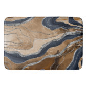 Earthy Navy Blue Marble Agate Silver Glitter 1 Badmat (Voorkant)