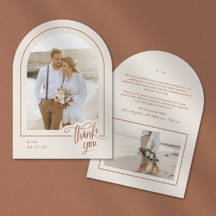 Earthy Neutral 2 Mariage photo Carte de remercieme