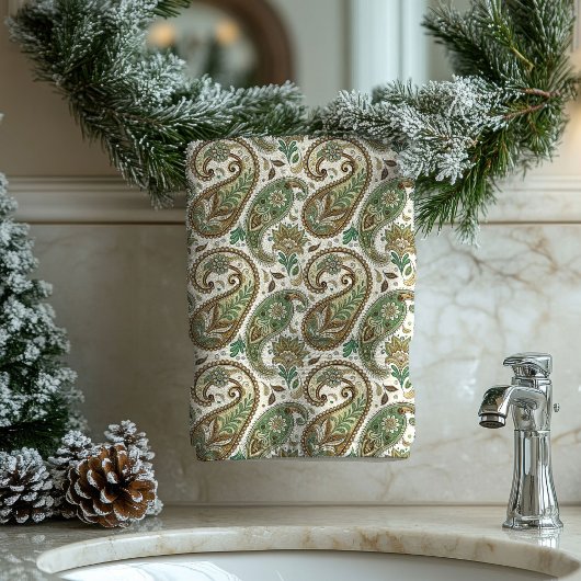 Earthy Paisley Towel Boho Gift for Grandparents