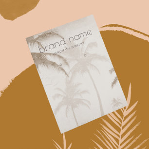 Earthy Palm Trees Birds Social Media Earring Visitekaartje