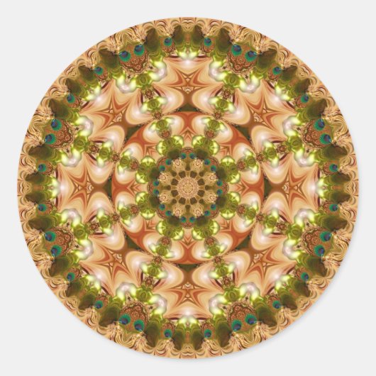Earthy Pastel Geometric Mandala Sticker (Voorkant)