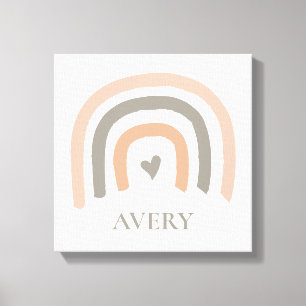 Earthy pastel Rainbow Baby Nursery art Canvas Afdruk
